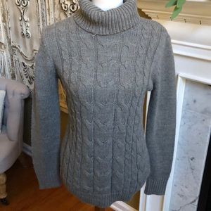 Gray Cable knit Turtleneck